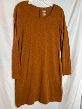 Women's Dark Orange Duluth Long slv Knit Dress, Size S